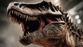 tyrannosaurus rex dinosaur closeup opened-mouth dinosaur was a clue in the murder case. It had been found near the victim Royalty Free Stock Photo