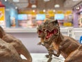 Tyrannosaurus Rex figures standing with mouths open Royalty Free Stock Photo
