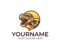 Tyrannosaurus Rex, logo design. Dinosaur, animals, wildlife and nature, vector design