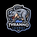 Tyrannosaurus rex mascot. esport logo badge Royalty Free Stock Photo