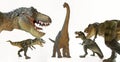 A Tyrannosaurus Rex Pack Menaces a Brachiosaurus Royalty Free Stock Photo