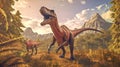 tyrannosaurus rex in prehistoric nature, made with Generative AI Royalty Free Stock Photo