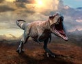 Tyrannosaurus rex scene 3D illustration Royalty Free Stock Photo