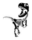Tyrannosaurus Rex skeleton . Silhouette dinosaurs . Front view . Vector