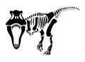 Tyrannosaurus Rex skeleton . Silhouette dinosaurs . Front view . Vector Royalty Free Stock Photo