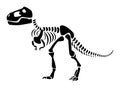 Tyrannosaurus Rex skeleton . Silhouette dinosaurs . Side view . Vector Royalty Free Stock Photo