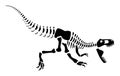 Tyrannosaurus Rex skeleton . Silhouette dinosaurs . Side view . Vector Royalty Free Stock Photo