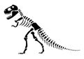 Tyrannosaurus Rex skeleton . Silhouette dinosaurs . Side view . Vector Royalty Free Stock Photo