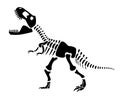 Tyrannosaurus Rex skeleton . Silhouette dinosaurs . Side view . Vector Royalty Free Stock Photo