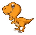 The tyrannosaurus rex is smiling with happy face