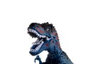 Tyrannosaurus (T-rex) Dinosaur child toy blue color isolated on white background. displaying promotional products