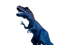 Tyrannosaurus (T-rex) Dinosaur child toy blue color isolated on white background. displaying promotional products