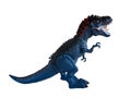 Tyrannosaurus (T-rex) Dinosaur child toy blue color isolated on white background. displaying promotional products
