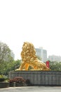 Tyrant gold stone lion At the government gate