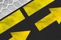 Tyre asphalt arrow background