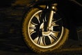 A tyre of an auto taxi vehicle stock photograph