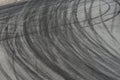 Tyre burnout marks on asphalt road Royalty Free Stock Photo