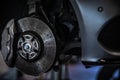 Tyre change - wheel balancing or repair and change car tire Royalty Free Stock Photo