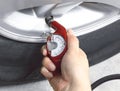 Tyre pressure gauge Royalty Free Stock Photo