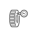 Tyre pressure gauge line icon Royalty Free Stock Photo