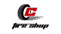 Tyre shop logo design Royalty Free Stock Photo