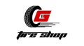 Tyre shop logo design Royalty Free Stock Photo