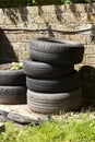 Tyre Stack for Potato Planting