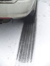 Tyre Track In Snow