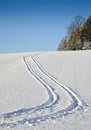 Tyre Track in the Snow Royalty Free Stock Photo