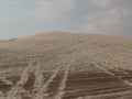 Tyre tracks in the desert Royalty Free Stock Photo