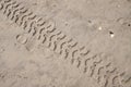Tyre tracks in the sand Royalty Free Stock Photo