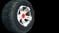 Tyre wheels 3D render Royalty Free Stock Photo