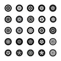 A Pack of Tyres Vector Icons Royalty Free Stock Photo