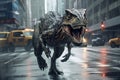 A tyrex in the street of New York, AI generated Royalty Free Stock Photo