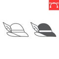 Tyrolean hat line and glyph icon