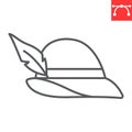 Tyrolean hat line icon