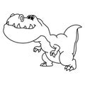 Tyronnosaurus Rex cartoon coloring page illustration vector. For kids coloring book Royalty Free Stock Photo