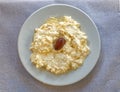 `tyrosalata` gourmet Greek cheese spread appetizer plate, top view