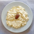 A tyrosalata gourmet Greek cheese spread homemade appetizer plate.