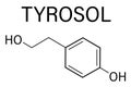 Tyrosol molecule skeletal formula. Antioxidant found in olive oil. Royalty Free Stock Photo