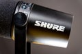 Tyumen, Russia-April 09, 2022: Shure was founded by Sidney N. Shure in 1925 as The Shure Radio Company