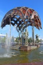 Fountain with ancient figures in the Park of Tyumen