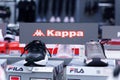 Tyumen, Russia-August 12, 2022: Kappa logo is an Italian sportswear brand founded in Turin, Piedmont, Italy