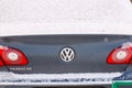 Tyumen, Russia-January 11, 2024: Winters Blanket: A Snowy Veil Adorns the Cars Rear. Volkswagen Passat Royalty Free Stock Photo