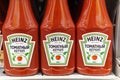 Tyumen, Russia-July 12, 2020: Heinz tomato ketchup at the hypermarket in Russia. manufactured by H.J. Heinz Company Royalty Free Stock Photo