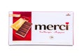 Tyumen, Russia-May 25, 2021: Merci chocolate brand of chocolate candy. Isolated on a white background