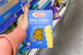 Tyumen, Russia-May 27, 2022: Pasta Barilla senza glutine on a supermarket. The Barilla it is the world leading pasta