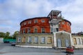 TYUMEN, RUSSIA - SEPTEMBER 9, 2016: Round building of city bath, Tyumen, Russia Royalty Free Stock Photo