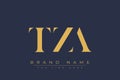 TZA abstract letter logo design Royalty Free Stock Photo