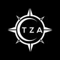 TZA abstract technology logo design on Black background. TZA creative initials letter logo concept Royalty Free Stock Photo